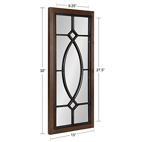 Black Wood and Metal Framed Wall Mirror S6465