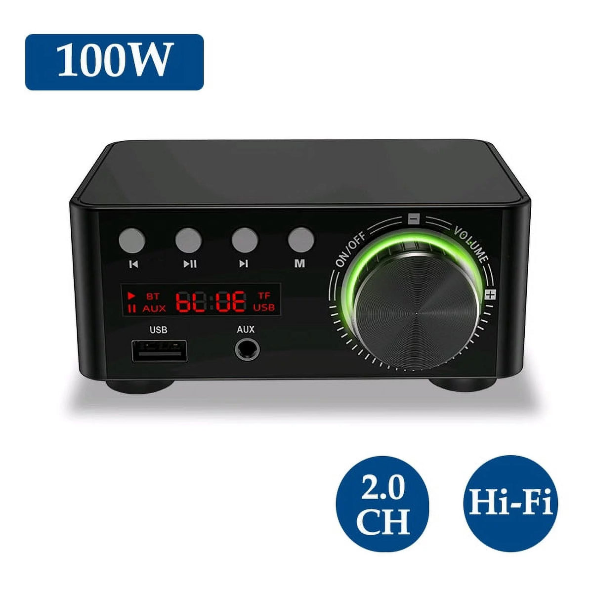 Black 100W Dual Channel Digital Amplifier B142732