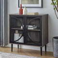 Slate Grey 30 Inch Metal Wood Buffet and Bar Cabinet G16382