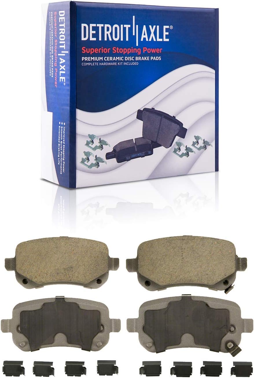 12 Rear Disc Rotors + Ceramic Brake Pads 4pc Set W6807