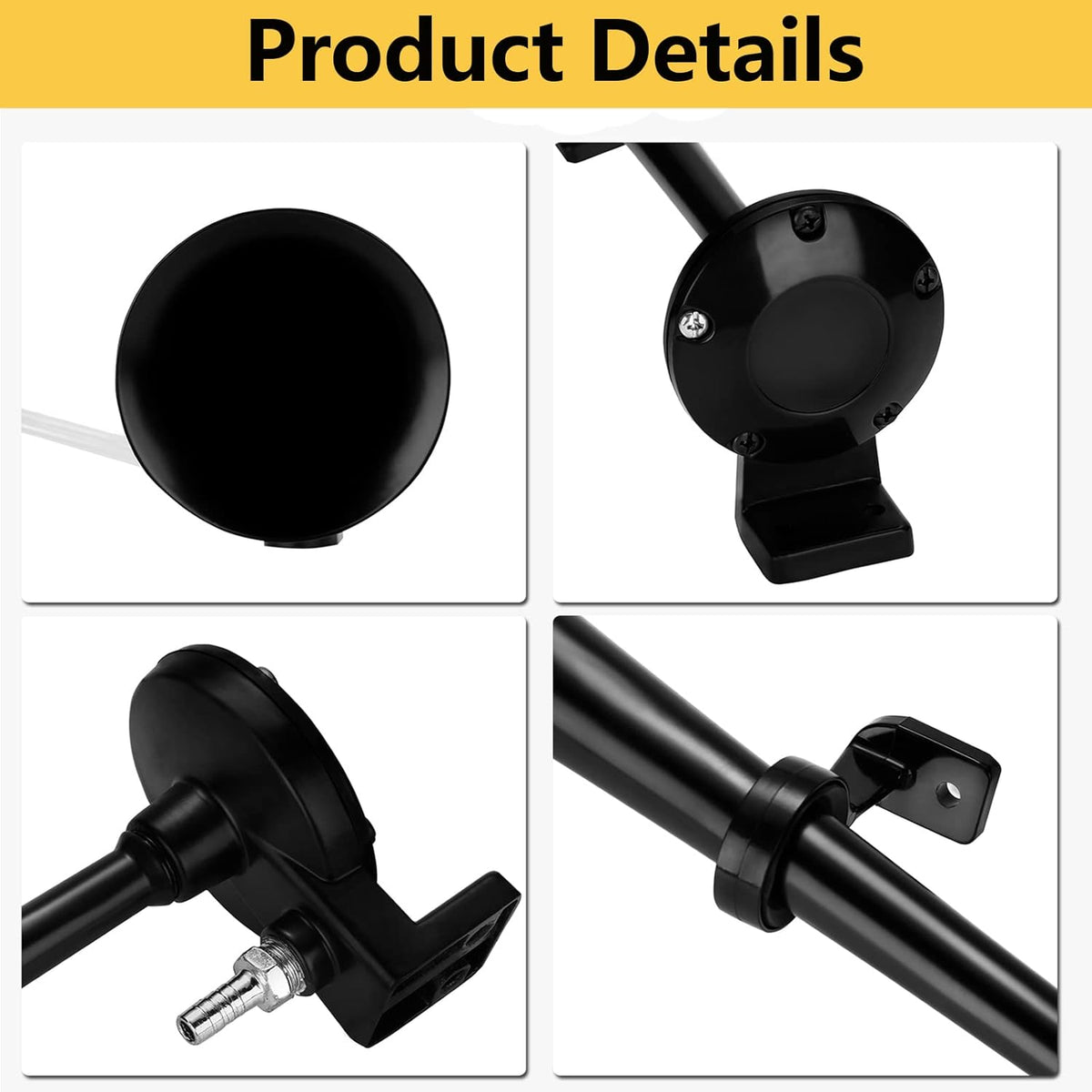 12V 150db Air Horn Kit with Compressor Single Trumpet Black N10359