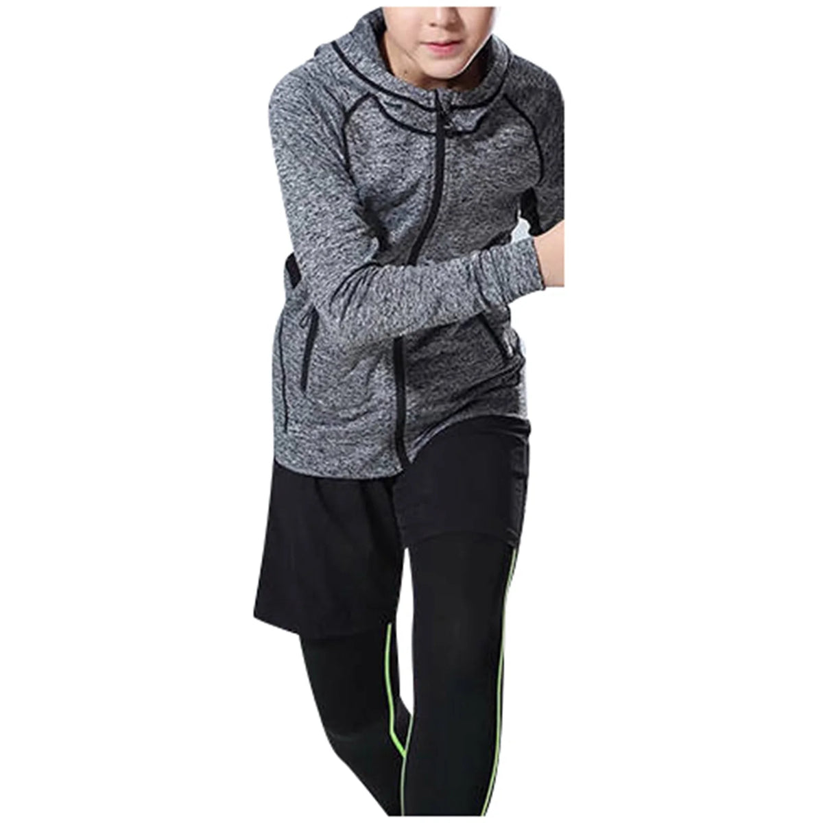 Grey Boys Zip Up Sweatshirt V9358
