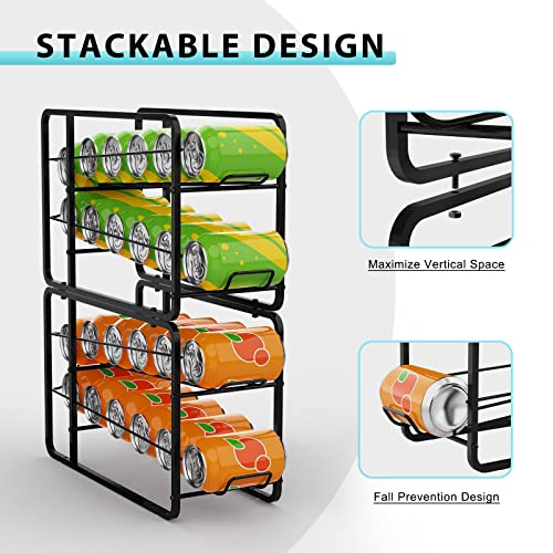 4 Pack Stackable Soda Can Organizer Storage Rack D79584
