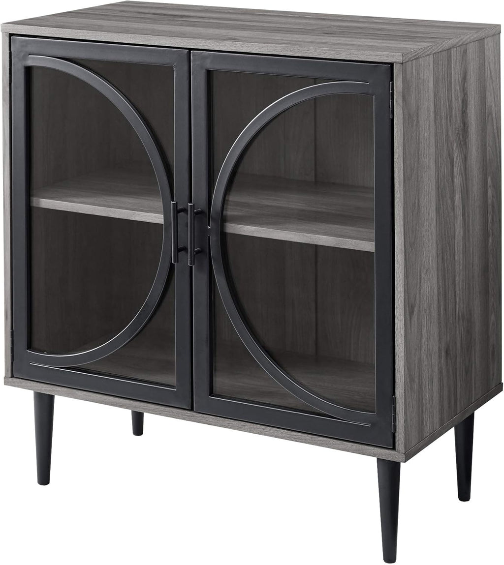 Slate Grey 30 Inch Metal Wood Buffet and Bar Cabinet G16382