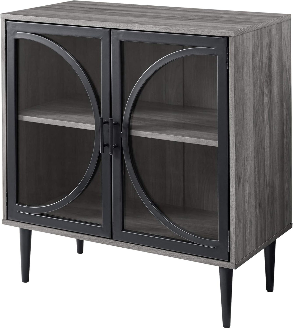 Slate Grey 30 Inch Metal Wood Buffet and Bar Cabinet G16382
