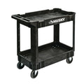 2 Tier Plastic 4 Wheeled Black Service Cart X386705