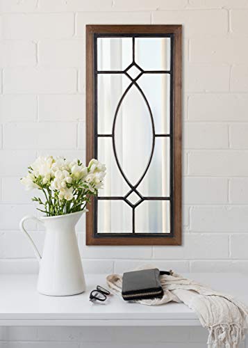 Black Wood and Metal Framed Wall Mirror S6465