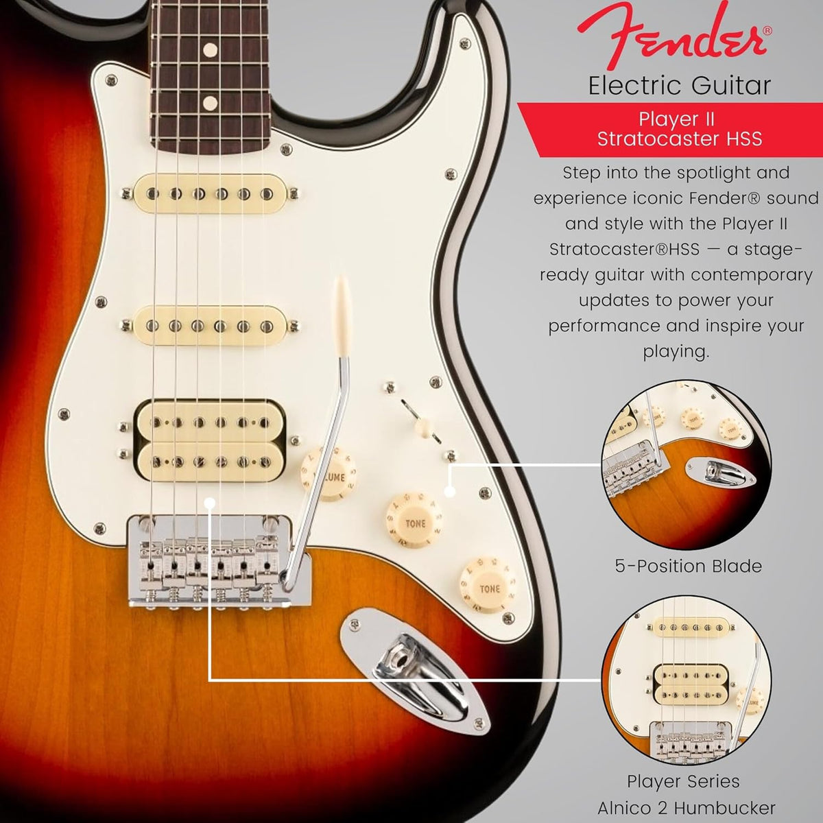 3-Color Sunburst Rosewood Fingerboard Electric Guitar G230