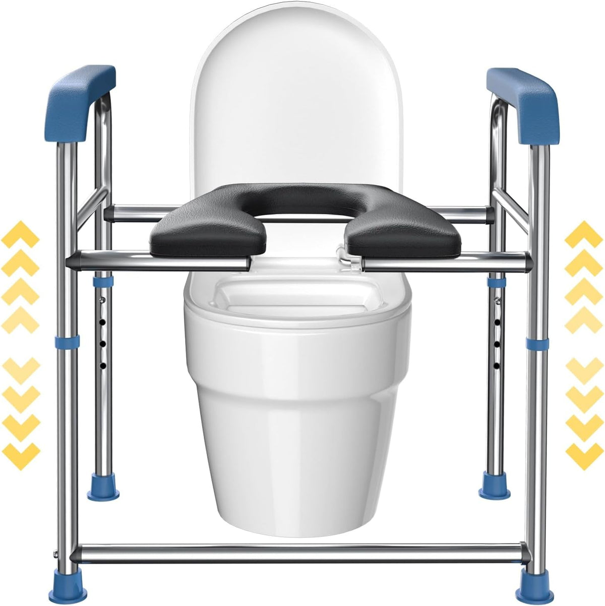 Padded Adjustable Height Raised Toilet Seat with Handles P4350