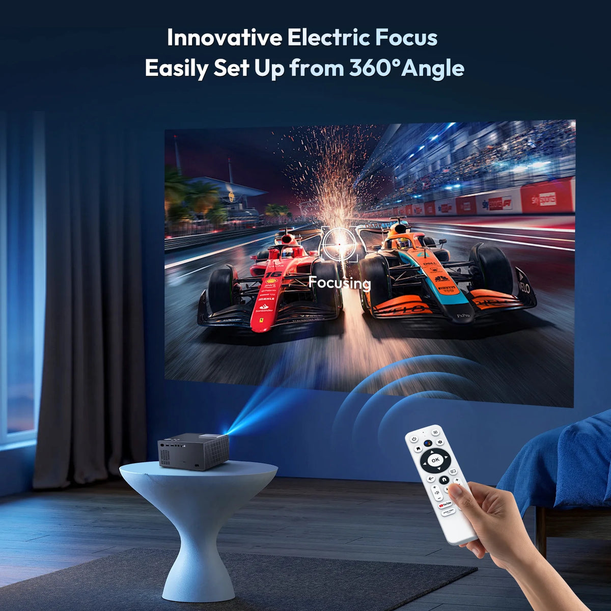 Auto Focus 4K Projector Native 1080P Smart Projector with Wifi and Bluetooth H5179