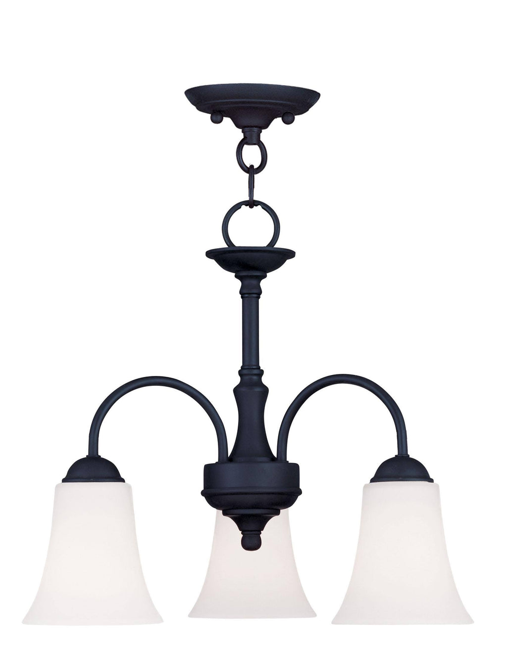 3 Light Convertible Chain Hang Ceiling Mount Black W411