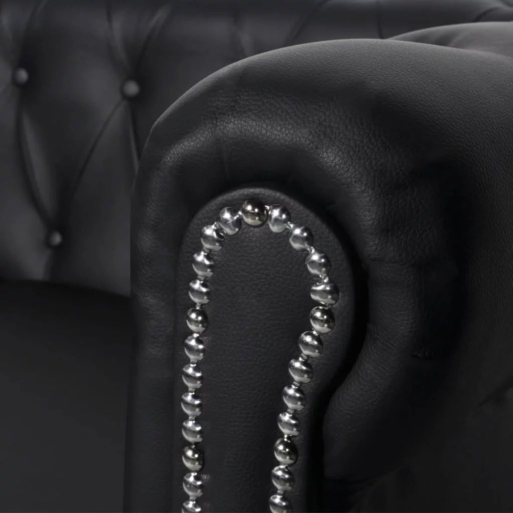 Black 2-Seater Artificial Leather Sofa W818731