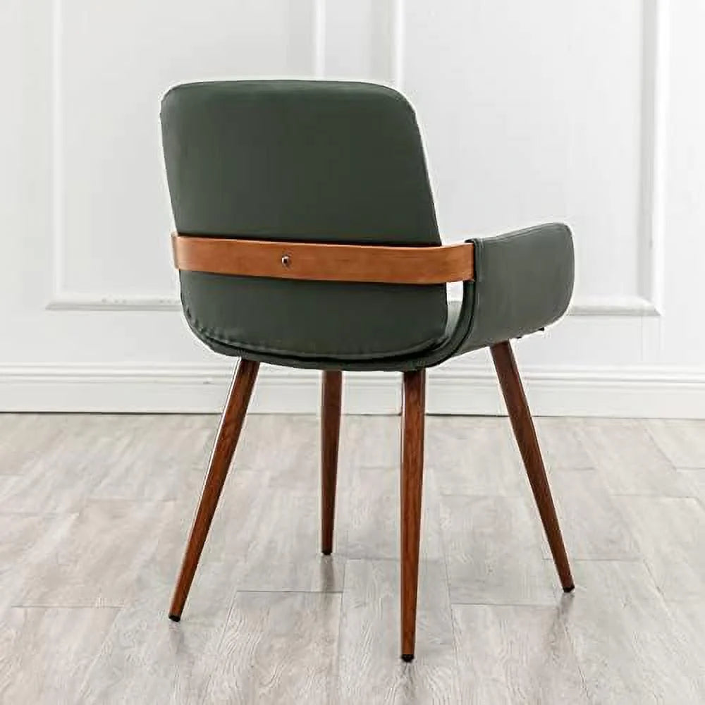 Mid Century Modern Dining Chairs Set of 2 Upholstered Armrest T399449