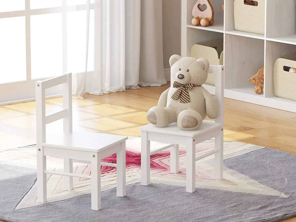 White Wooden Chair Set of 2 U31087