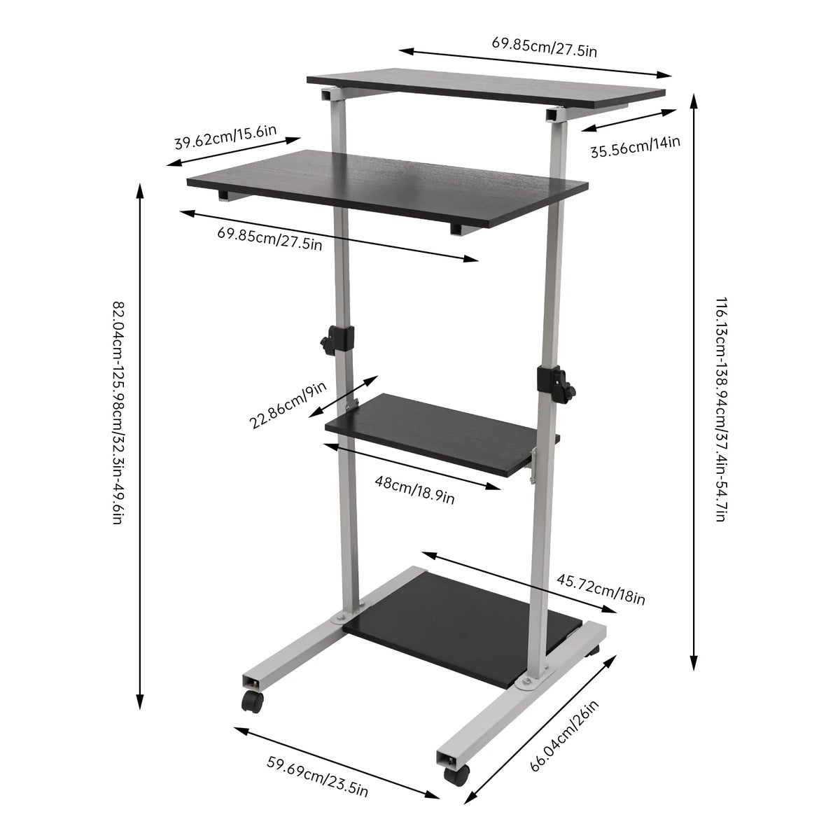 Adjustable Height Mobile Standing Desk R786528