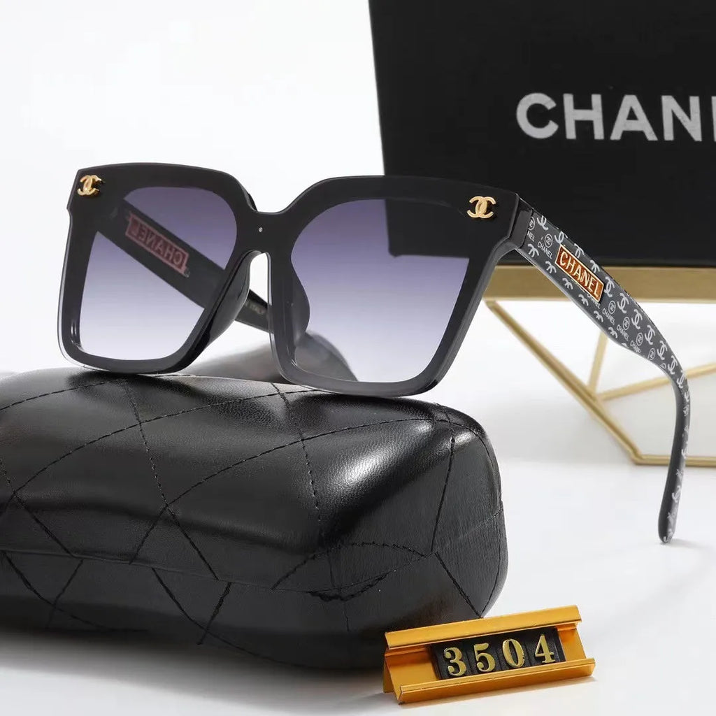 Double C Square Letter Printing Polarized Sunglasses T83378