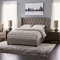 Grey Diamond Tufted Wingback Bed R178469