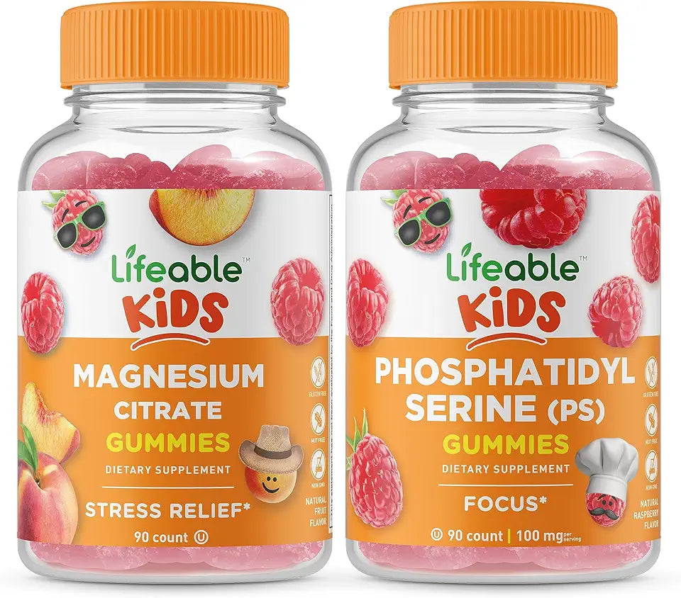 Magnesium Citrate Kids Gummies Bundle Gluten Free GMO Free Chewable Gummy I58032