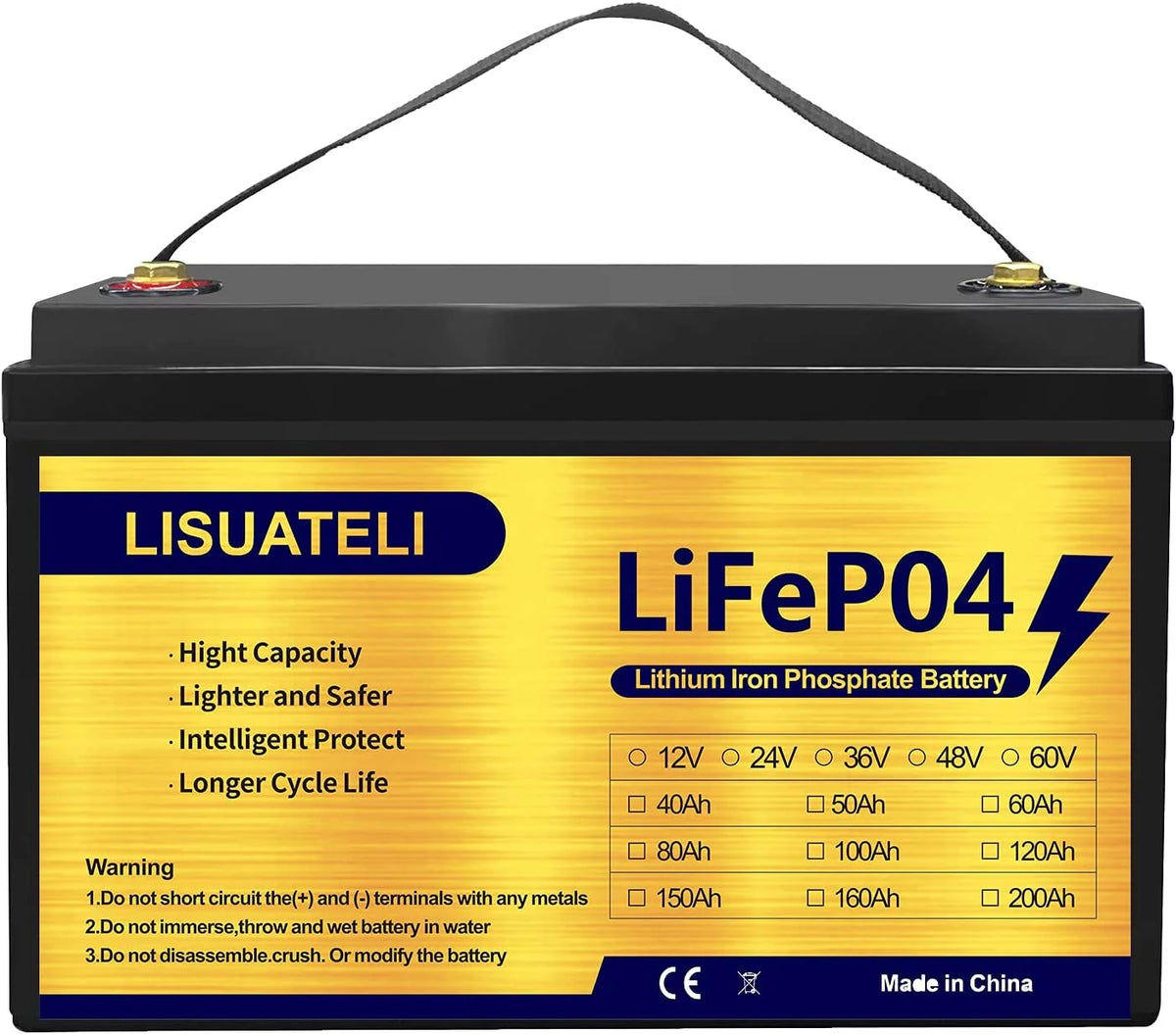 12V 100Ah Lifepo4 Lithium Battery with 100A BMS E3205