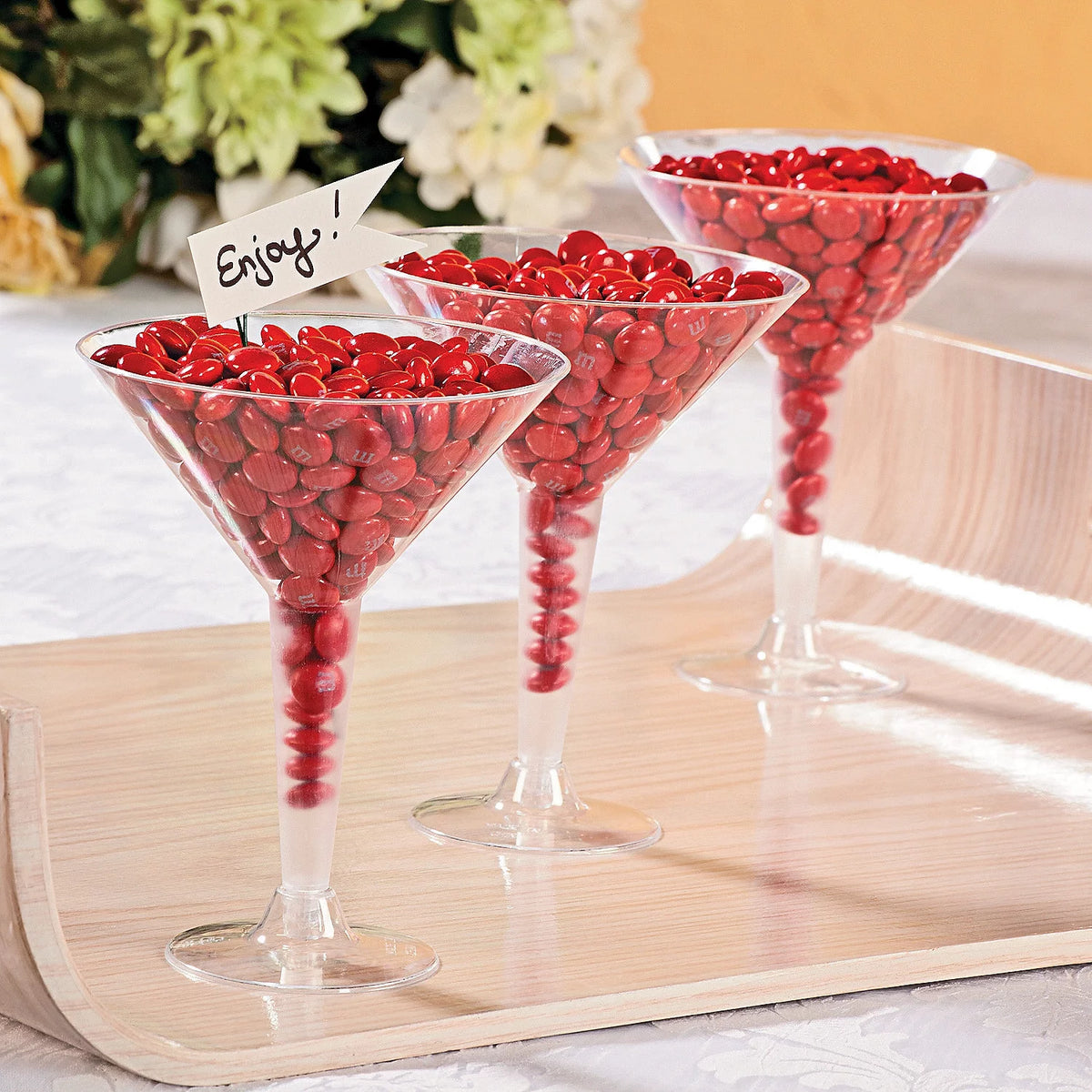 Clear Plastic Martini Glasses, 20 Pieces C40157
