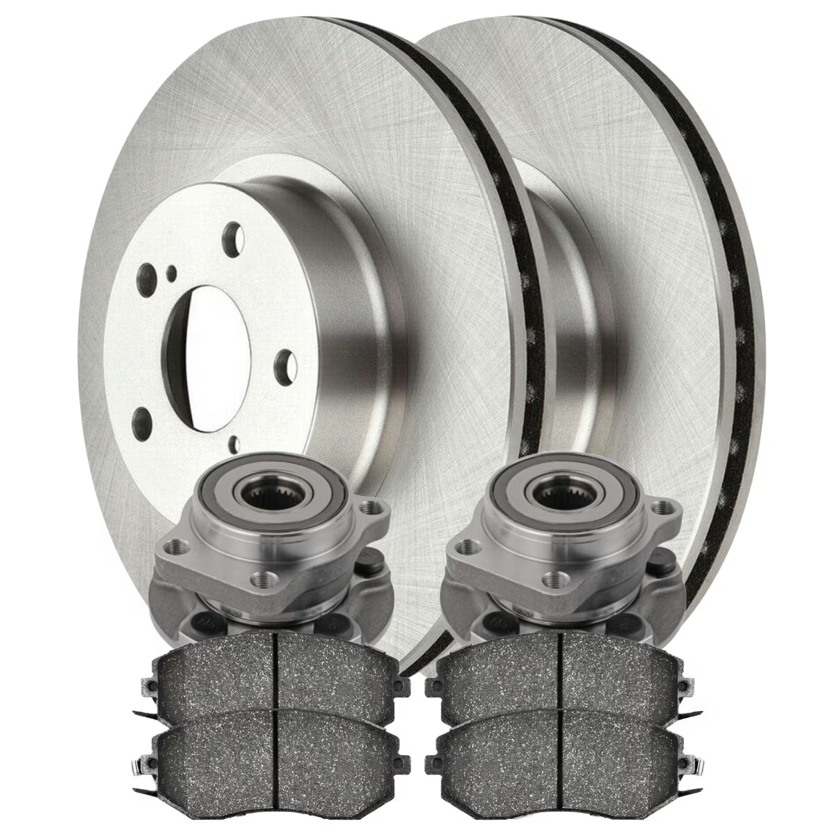 Front Wheel Bearing Hub Assembly Brake Rotor Ceramic Pad Kit E575716