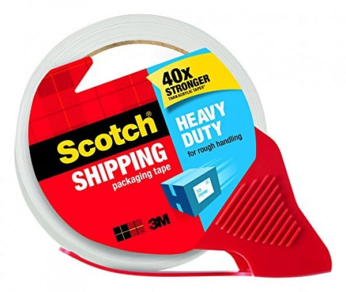 Heavy-Duty Packaging Tape With Dispenser, 1.88" X 66.66 Ft, Clear, 6/Pack D15366