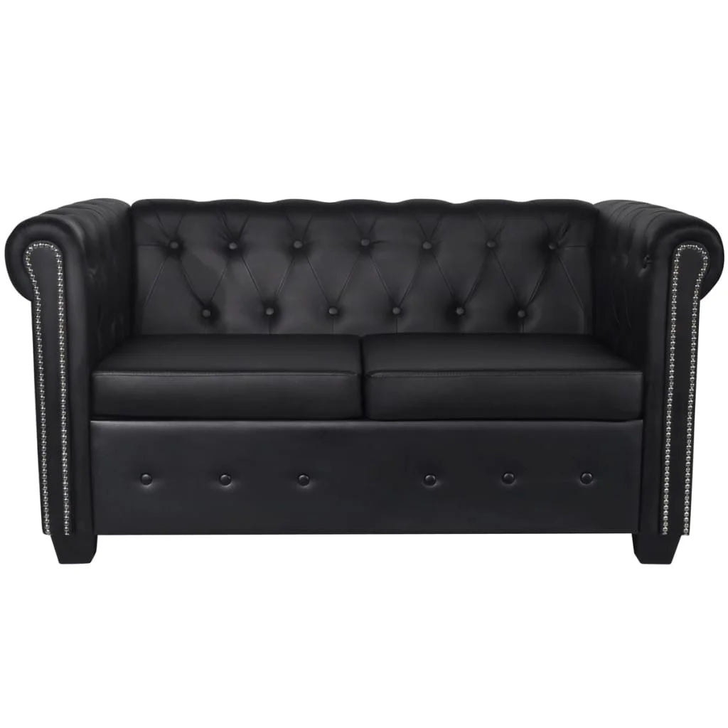 Black 2-Seater Artificial Leather Sofa W818731
