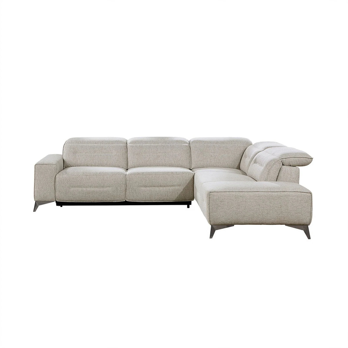 Sand Chenille 2pc Power Sectional with Right Chaise Y195851