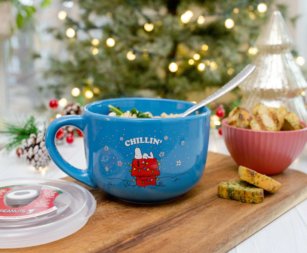 Ceramic Soup Mug With Vented Lid 24 Ounces M27591