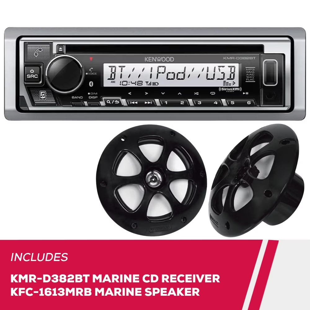 Marine CD Receiver and 6.5" 2-Way Marine Speakers C221722