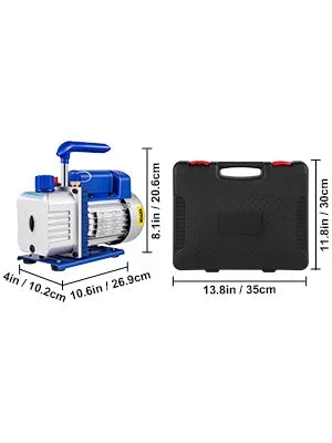 4CFM 1/4HP Single Stage Rotary Vane Vacuum Pump with AC Manifold Gauge Set Z284613