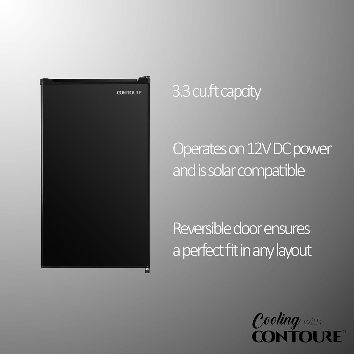 Black 3.3 cu.ft. 12V Compact Refrigerator T7428