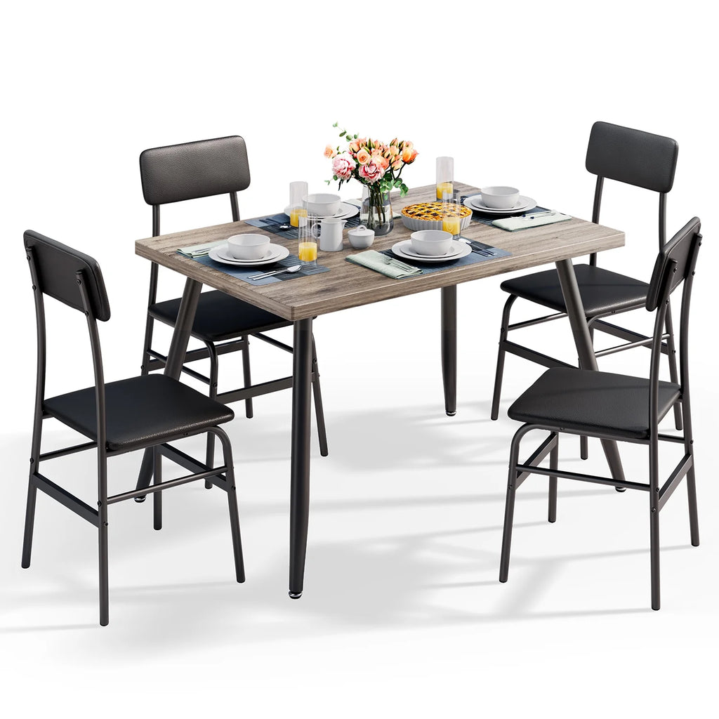 Dining Table Set for 4 Gray E1597