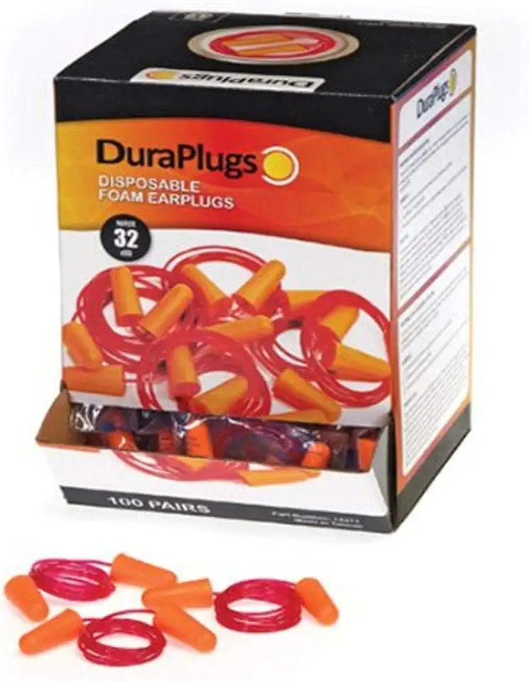 Orange Corded Disposable Foam Earplug 32 dB NRR Case of 100 Pairs U801713