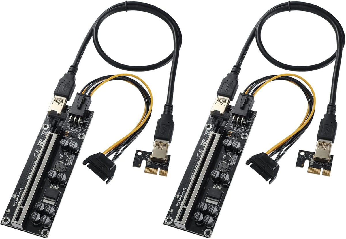PCIE Riser 10 Solid Capacitors 60cm USB 3.0 Extension Cable 6 Pack O44892