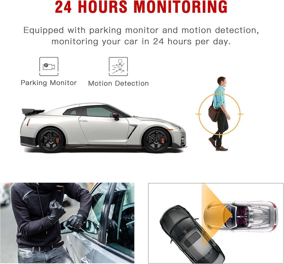7 Dual Mirror Dash Cam Front and Rear FHD 1080P Touchscreen Waterproof Backup Camera X648