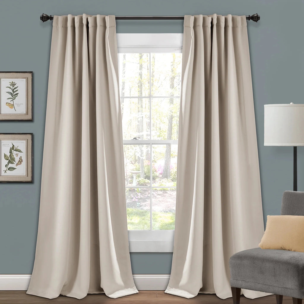 Blue 95" x 52" Insulated Back Tab Blackout Window Panel Pair I782091