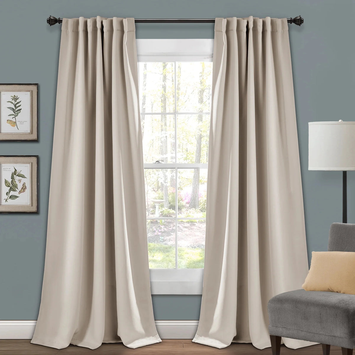 Blue 95" x 52" Insulated Back Tab Blackout Window Panel Pair I782091