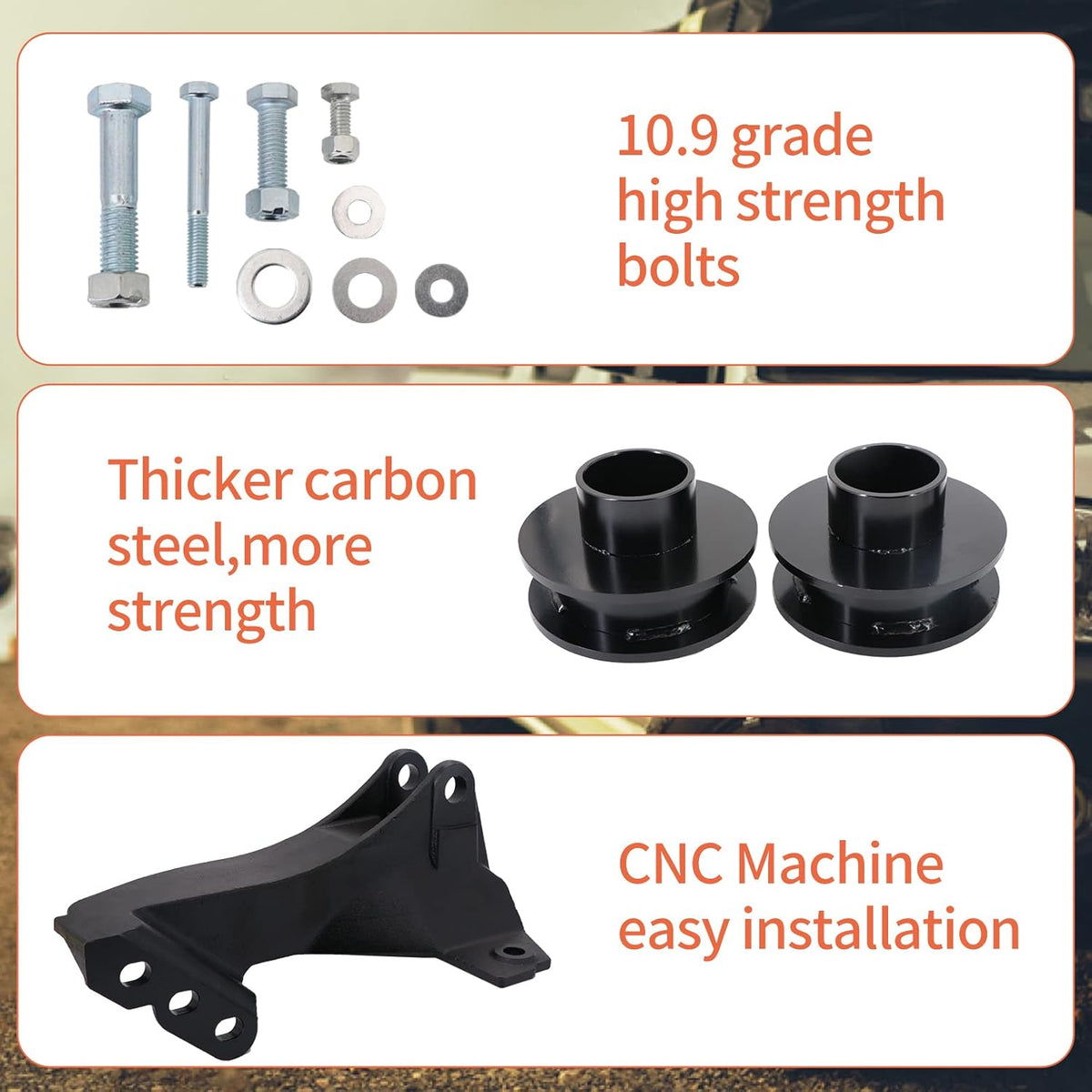 2.5” Leveling Kit with Track Bar Relocation Bracket F6322