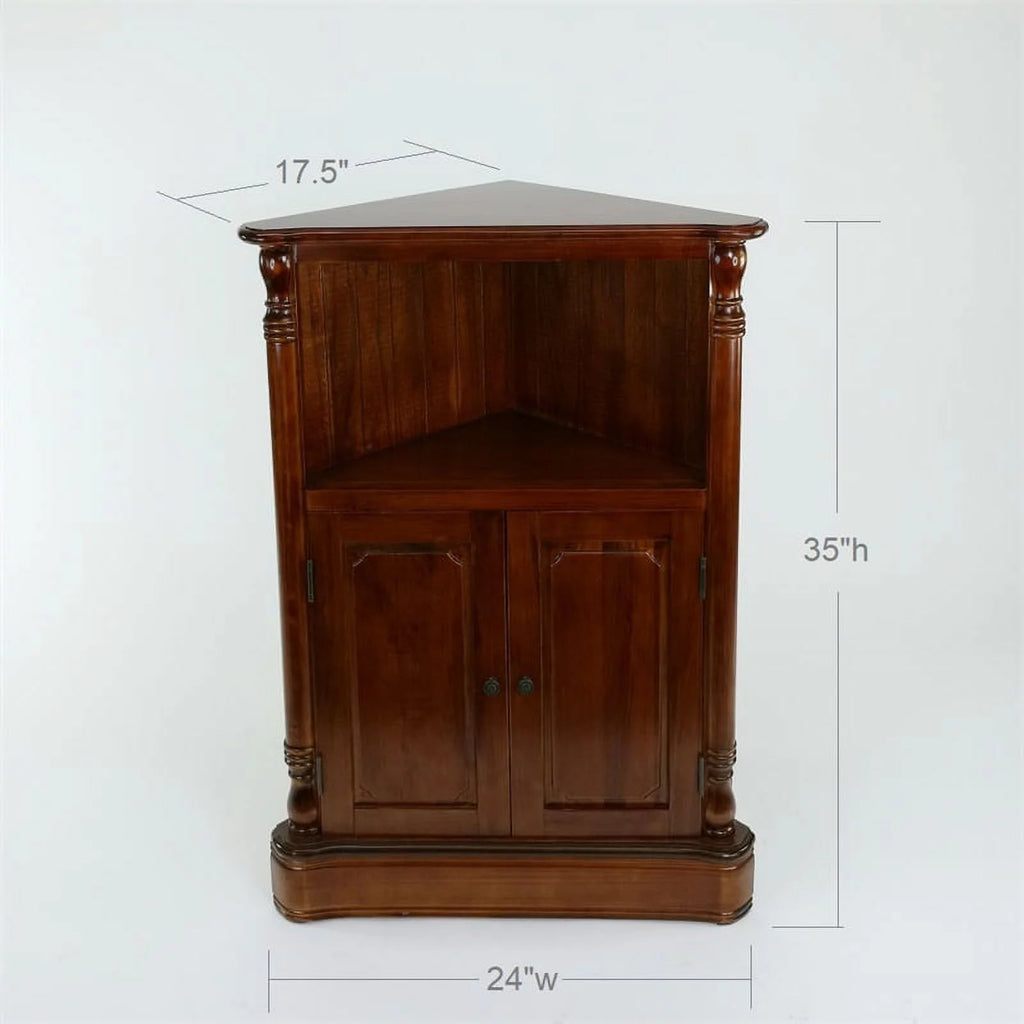 Brown Wood Corner Cabinet R9927