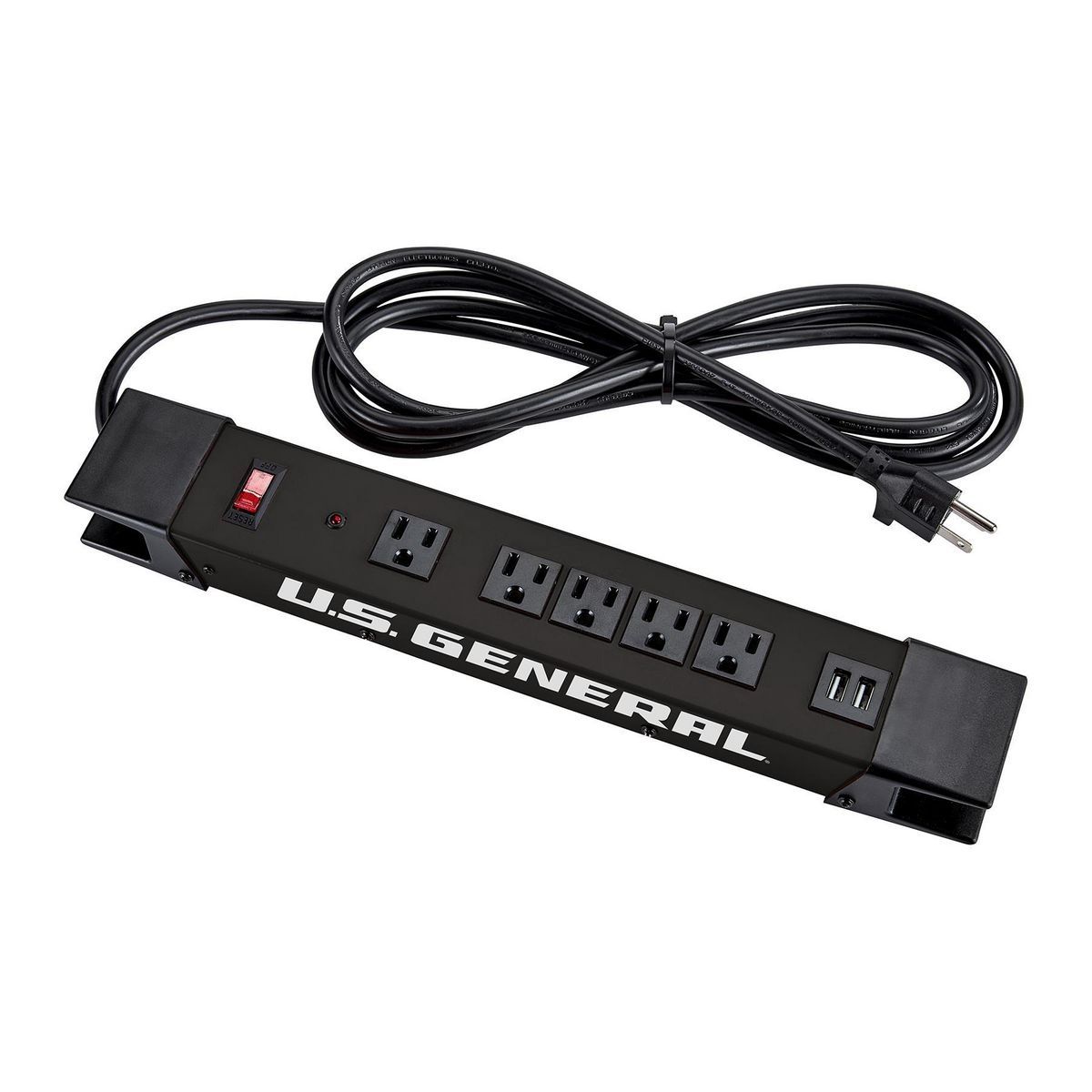 5-Outlet Magnetic Power Strip with 2 USB Ports M45314