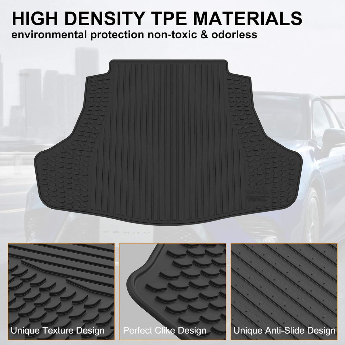 Black TPE Cargo Trunk Mat Pack of 2 H8255