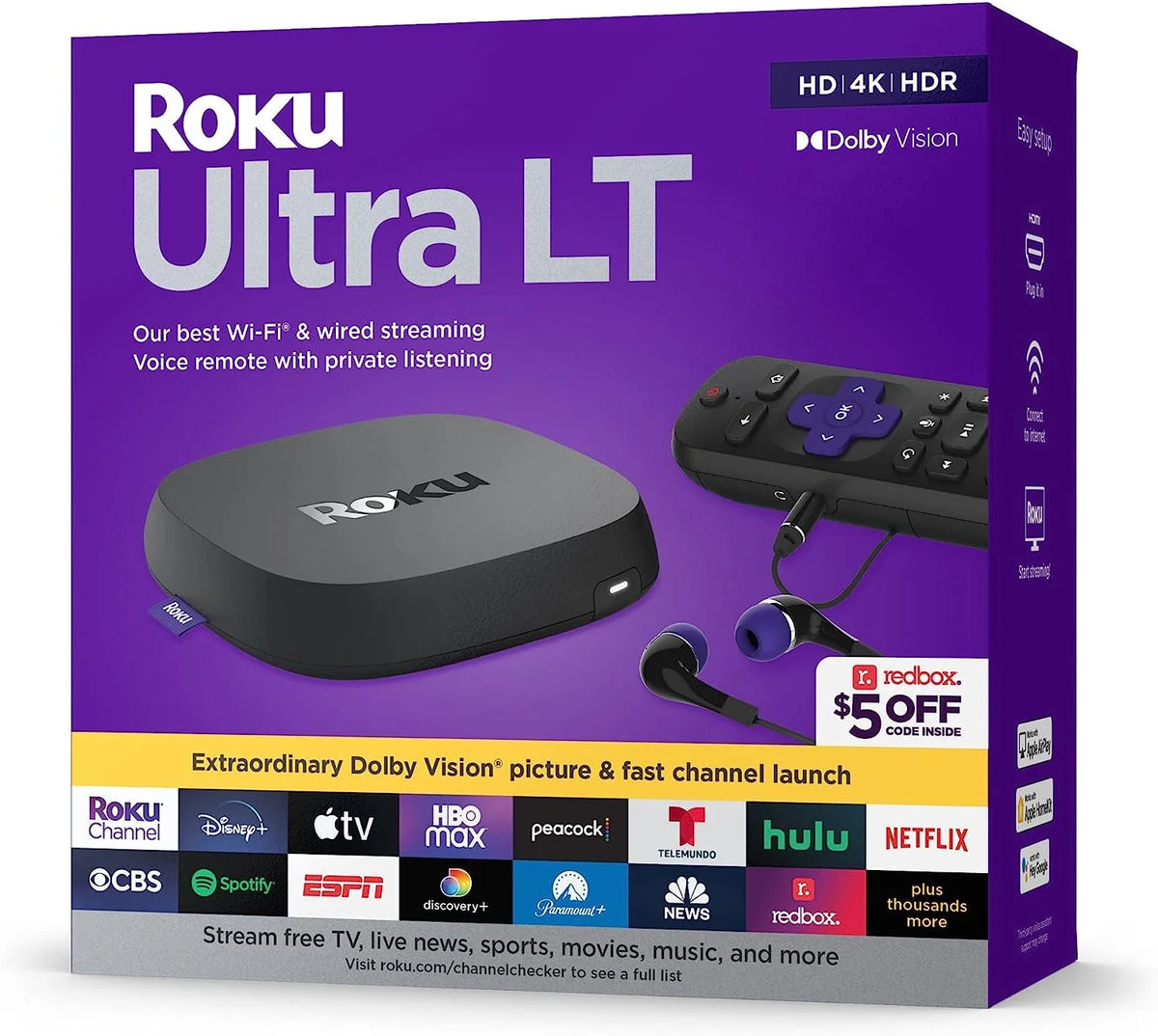 4K HDR Streaming Device with Voice Remote and HDMI Cable K500