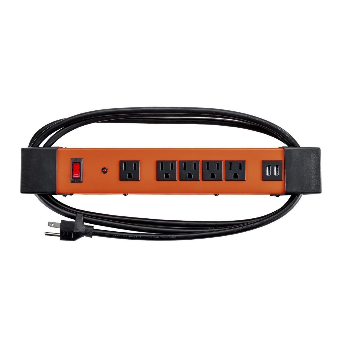 5-Outlet Magnetic Power Strip with 2 USB Ports M45314