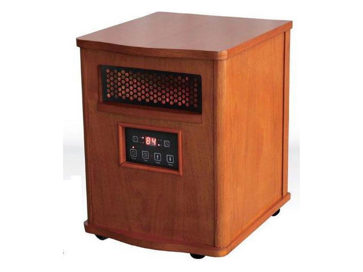 Quartz Heater with Remote, Compact, Oak Finish E50485