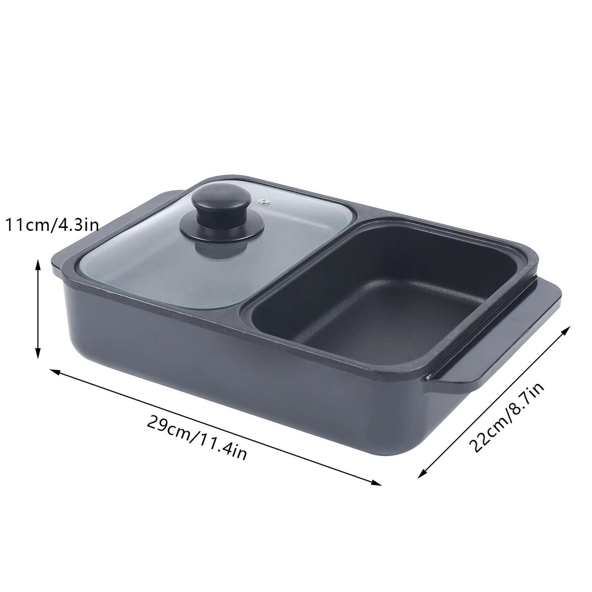 2 In 1 Electric Barbecue Grill Hot Pot Non-Stick Pan V319