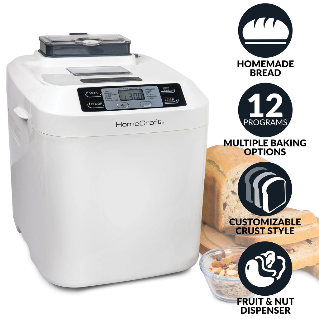 Programmable 2 Lb. Breadmaker with Auto Fruit & Nut Dispenser D76594