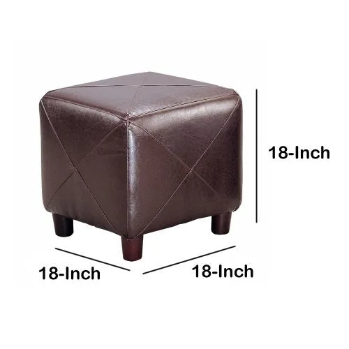 Cube Shaped Ottoman Dark Brown T179849