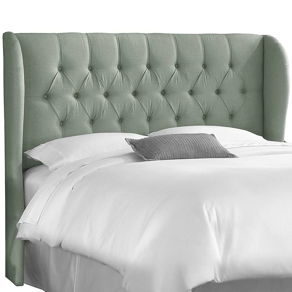 Swedish Blue Tufted California King Headboard X9479