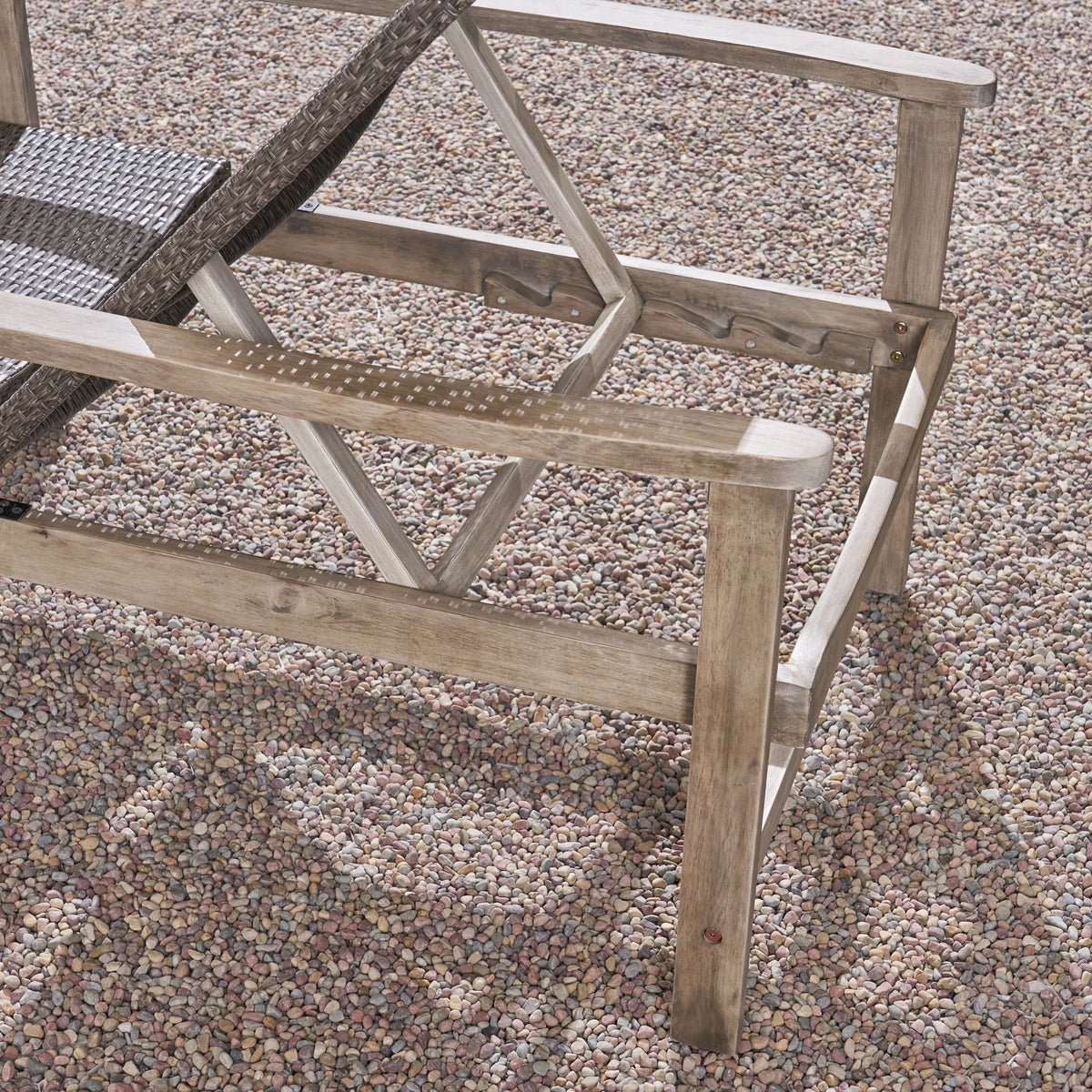 Acacia Wood Wicker Chaise Lounge Set of 4 H276371